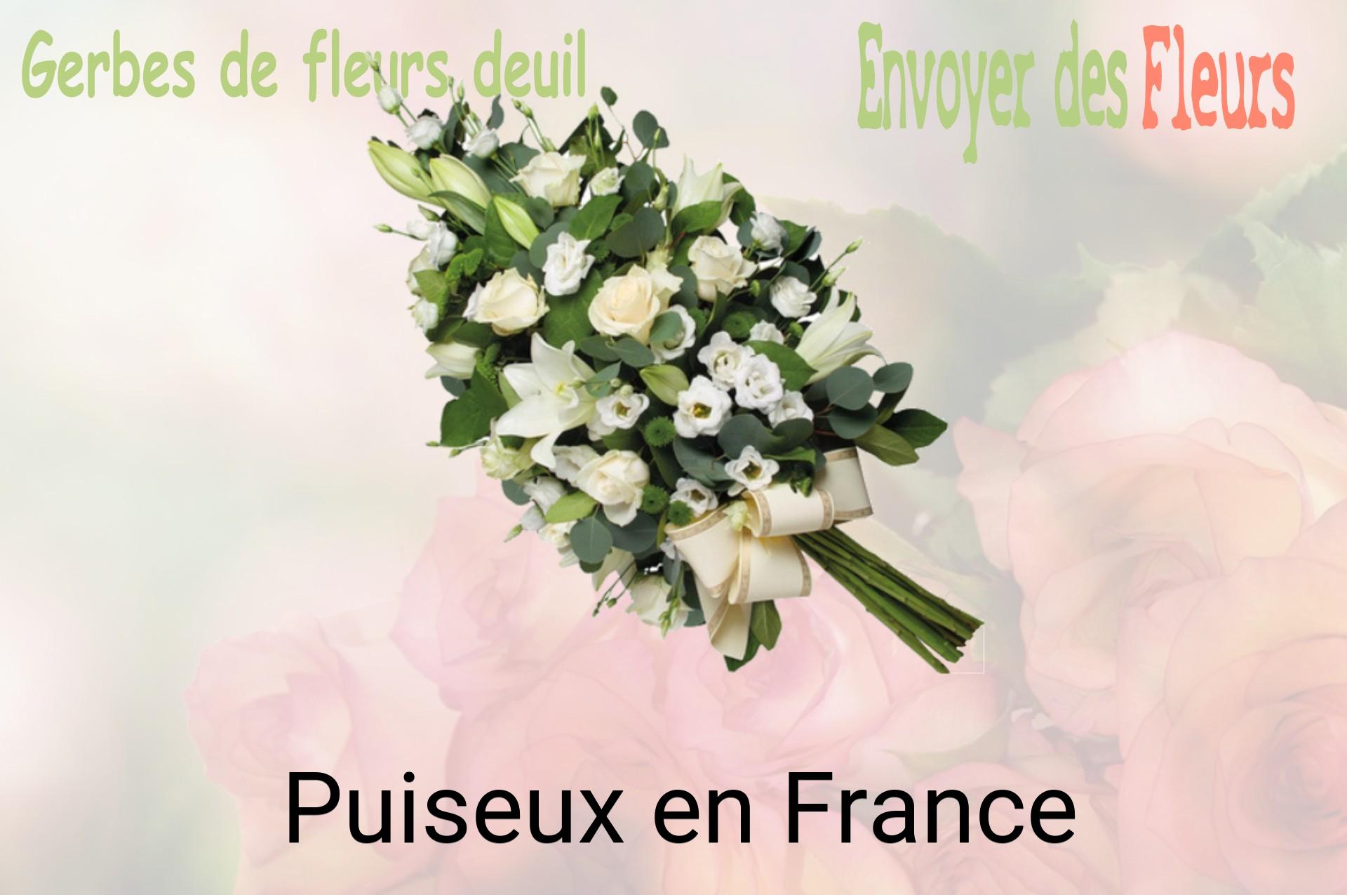 Gerbe de fleurs de deuil livrée à Puiseux-en-France